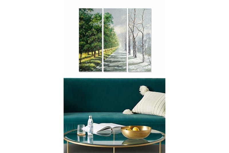 Canvasbilde Scenic 3-pk flerfarget - 22x05 cm - Interiør - Maleri & posters - Lerretsbilder