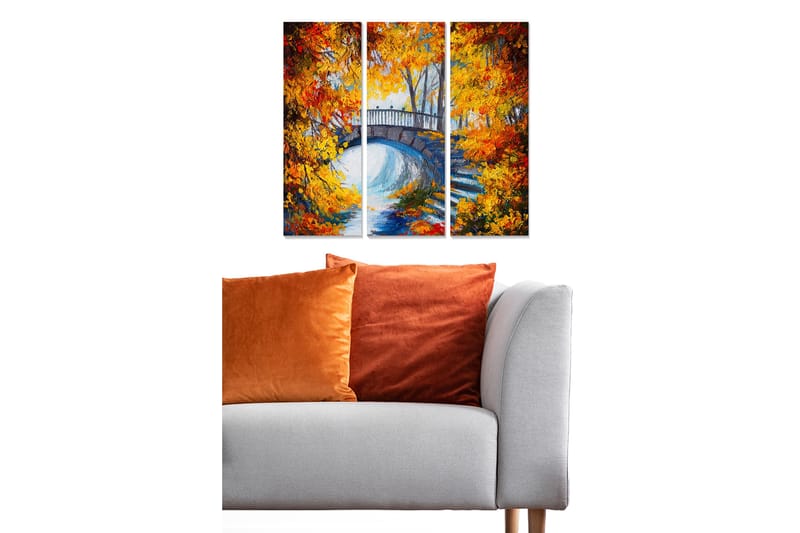 Canvasbilde Scenic 3-pk flerfarget - 22x05 cm - Lerretsbilder