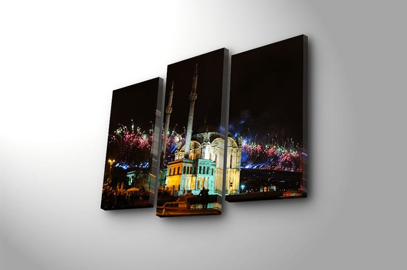 Canvasbilde Scenic 3-pk flerfarget - 22x03 cm - Lerretsbilder