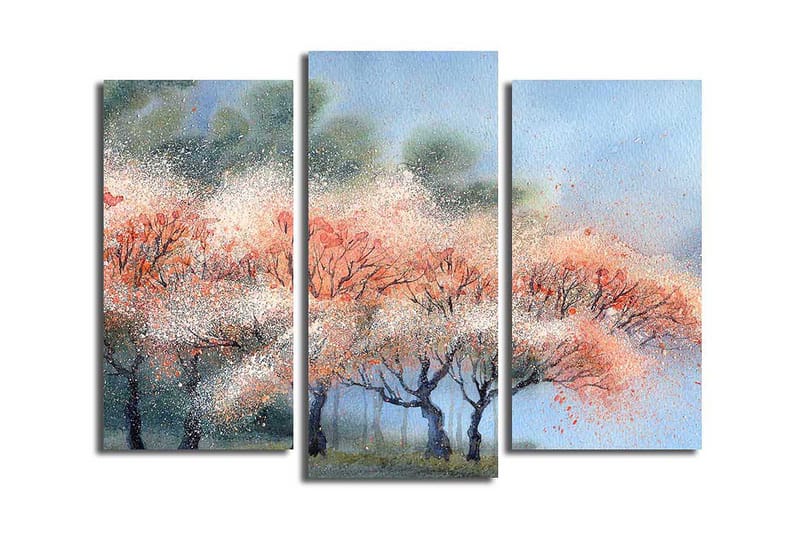 Canvasbilde Scenic 3-pk flerfarget - 22x03 cm - Interiør - Maleri & posters - Lerretsbilder