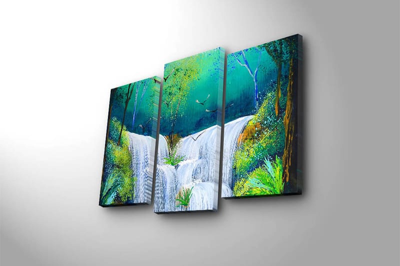 Canvasbilde Scenic 3-pk flerfarget - 22x03 cm - Interiør - Maleri & posters - Lerretsbilder