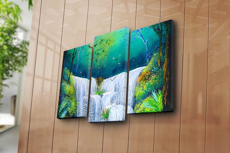 Canvasbilde Scenic 3-pk flerfarget - 22x03 cm - Interiør - Maleri & posters - Lerretsbilder