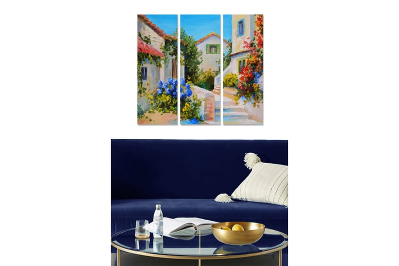 Canvasbilde Scenic 3-pk flerfarget - 22x05 cm - Interiør - Maleri & posters - Lerretsbilder