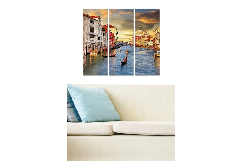 Canvasbilde Scenic 3-pk flerfarget - 22x05 cm - Interiør - Maleri & posters - Lerretsbilder