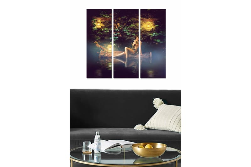 Canvasbilde Scenic 3-pk flerfarget - 22x05 cm - Interiør - Maleri & posters - Lerretsbilder