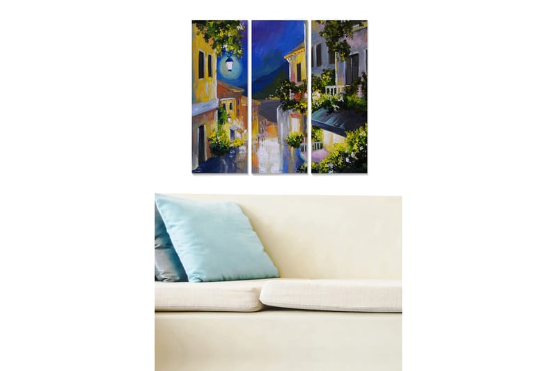 Canvasbilde Scenic 3-pk flerfarget - 22x05 cm - Interiør - Maleri & posters - Lerretsbilder