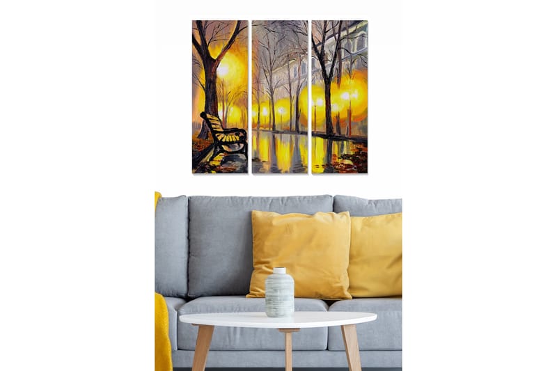 Canvasbilde Scenic 3-pk flerfarget - 22x05 cm - Interiør - Maleri & posters - Lerretsbilder