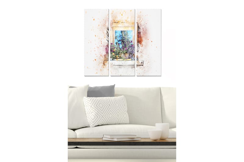 Canvasbilde Scenic 3-pk flerfarget - 22x05 cm - Interiør - Maleri & posters - Lerretsbilder