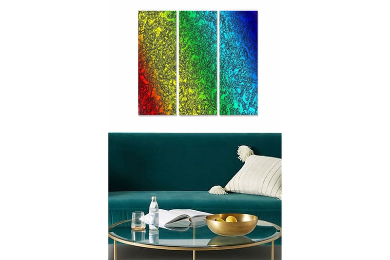 Canvasbilde Scenic 3-pk flerfarget - 22x05 cm - Interiør - Maleri & posters - Lerretsbilder