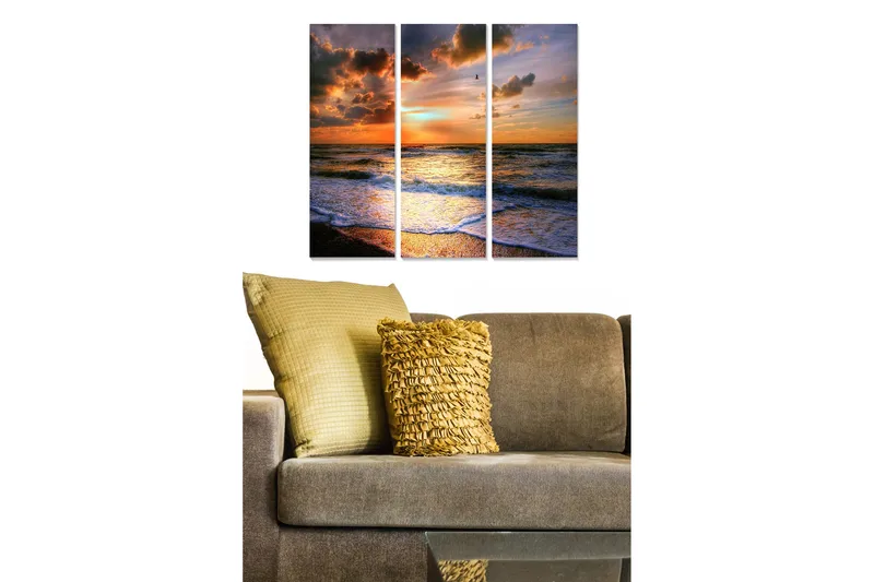 Canvasbilde Scenic 3-pk flerfarget - 22x05 cm - Interiør - Maleri & posters - Lerretsbilder