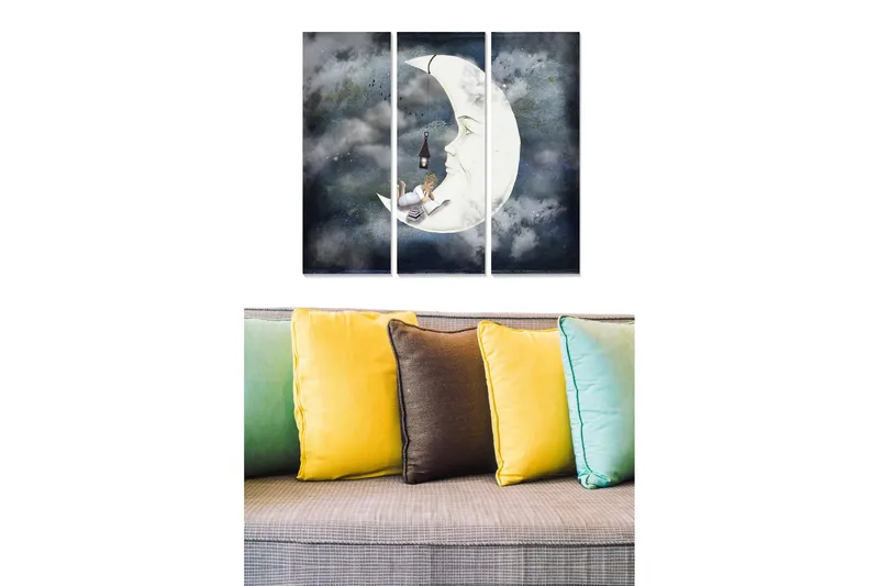 Canvasbilde Scenic 3-pk flerfarget, 22x05 cm