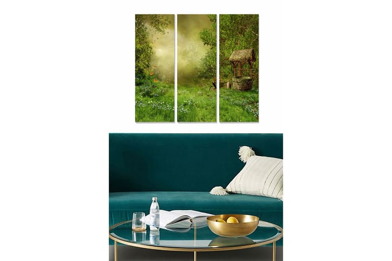 Canvasbilde Scenic 3-pk flerfarget, 22x05 cm