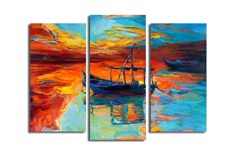 Canvasbilde Scenic 3-pk flerfarget, 22x03 cm