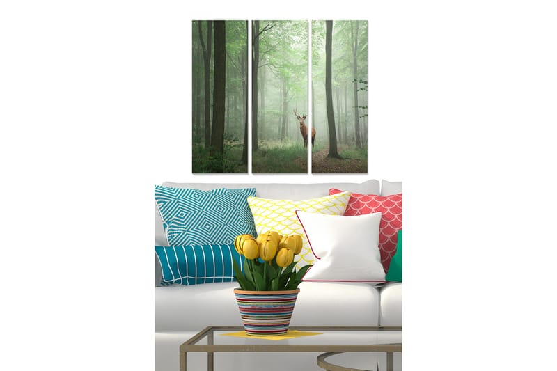 Canvasbilde Scenic 3-pk flerfarget, 22x05 cm