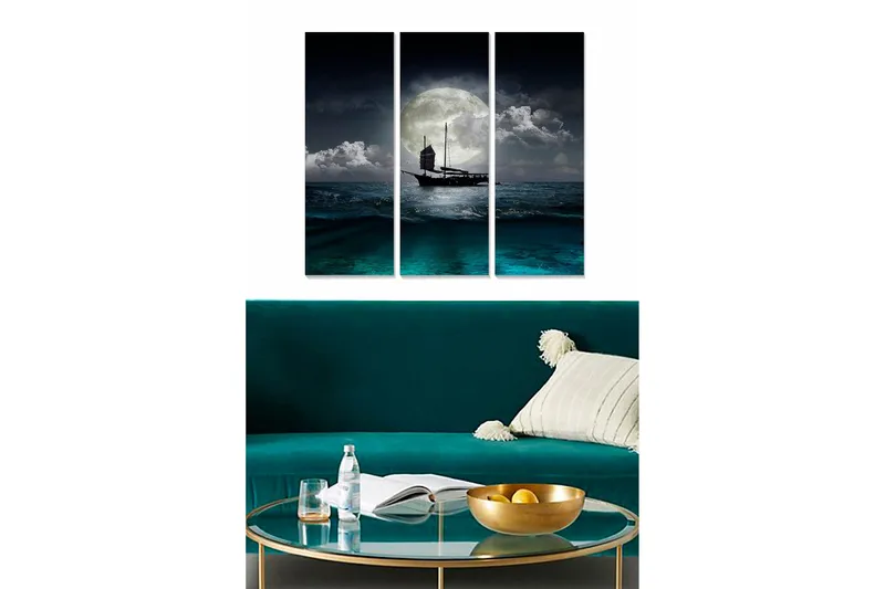 Canvasbilde Scenic 3-pk flerfarget, 22x05 cm