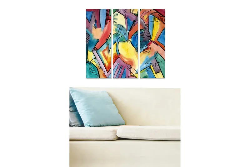 Canvasbilde Scenic 3-pk flerfarget - 22x05 cm - Interiør - Maleri & posters - Lerretsbilder