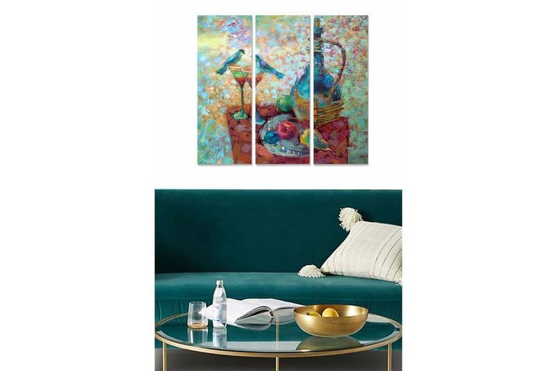 Canvasbilde Scenic 3-pk flerfarget, 22x05 cm