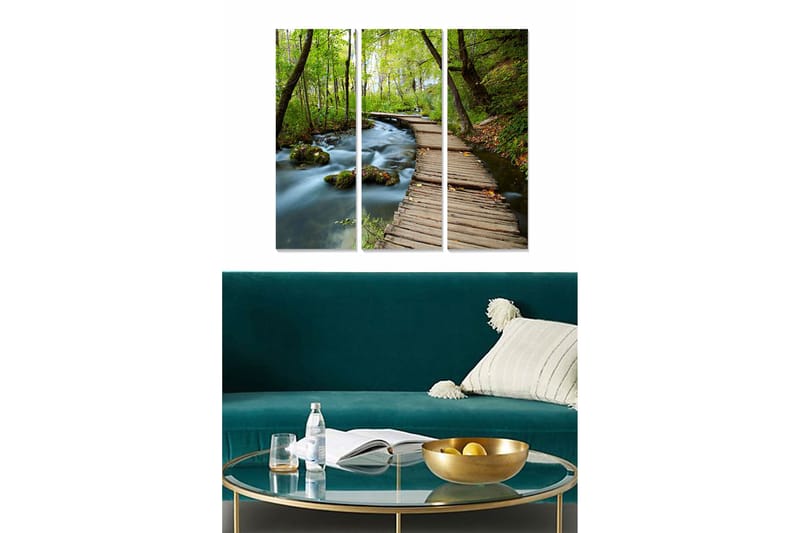 Canvasbilde Scenic 3-pk flerfarget, 22x05 cm