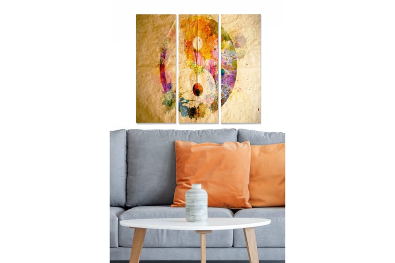 Canvasbilde Signs 3-pk Flerfarget - 22x05 cm - Interiør - Maleri & posters - Lerretsbilder