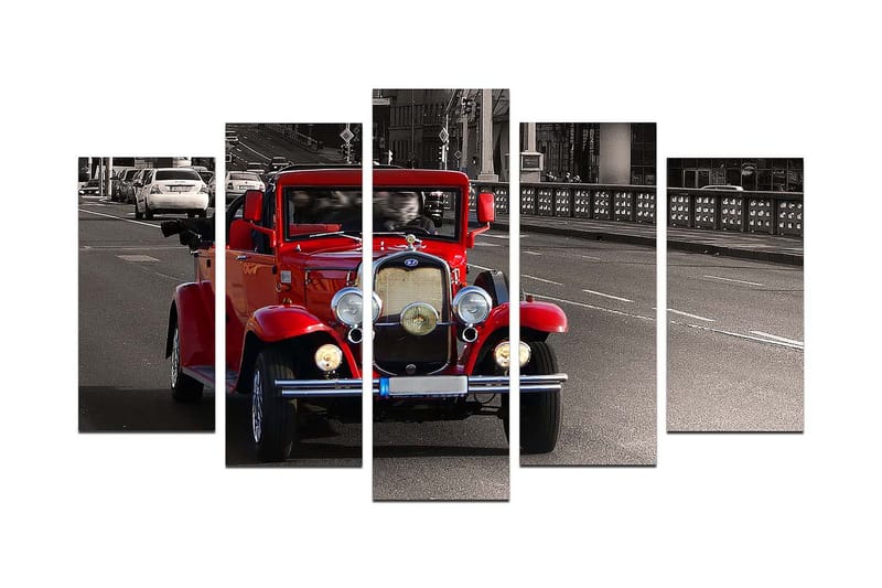 Canvasbilde Vehicles 5-pk Flerfarget - 22x06 cm - Interiør - Maleri & posters - Lerretsbilder