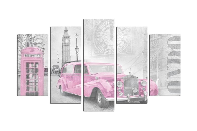 Canvasbilde Vehicles 5-pk Flerfarget - 22x06 cm - Interiør - Maleri & posters - Lerretsbilder