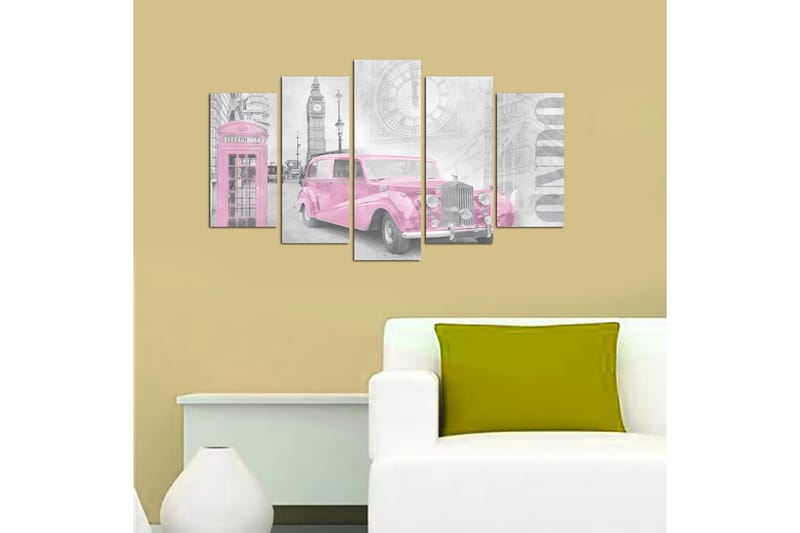 Canvasbilde Vehicles 5-pk Flerfarget - 22x06 cm - Interiør - Maleri & posters - Lerretsbilder
