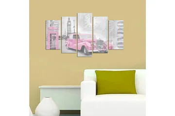 Canvasbilde Vehicles 5-pk Flerfarget - 22x06 cm - Interiør - Maleri & posters - Lerretsbilder