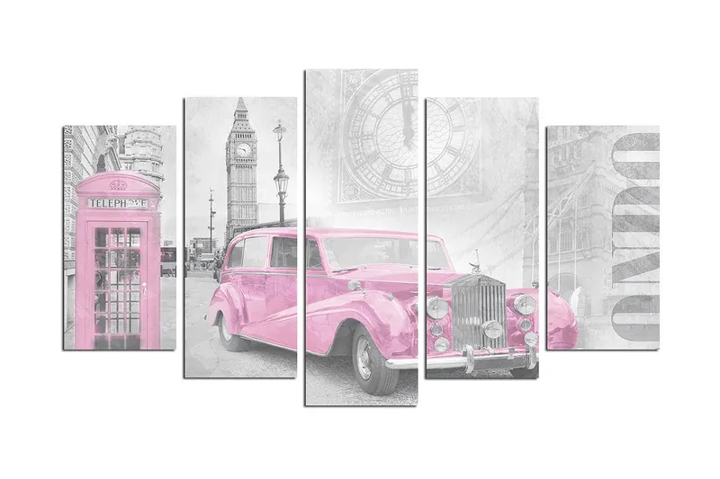 Canvasbilde Vehicles 5-pk Flerfarget, 22x06 cm