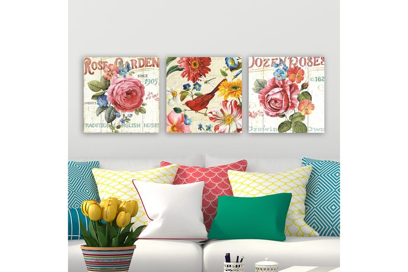 Canvasbilde VP Italy 3-pk Flerfarget - 33x03 cm - Interiør - Maleri & posters - Lerretsbilder