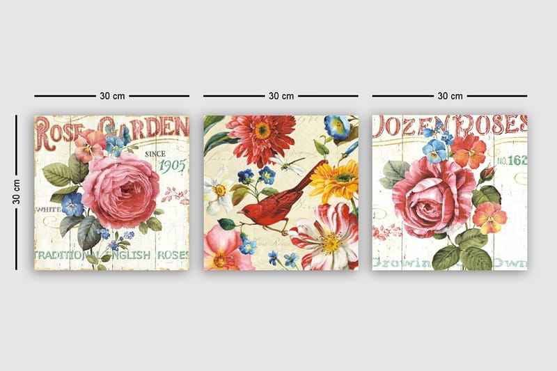 Canvasbilde VP Italy 3-pk Flerfarget - 33x03 cm - Interiør - Maleri & posters - Lerretsbilder