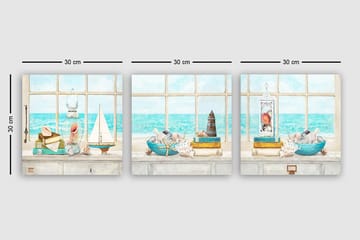 Canvasbilde VP Italy 3-pk Flerfarget - 33x03 cm - Interiør - Maleri & posters - Lerretsbilder