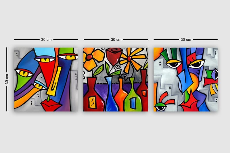 Canvasbilde VP Italy 3-pk Flerfarget - 33x03 cm - Interiør - Maleri & posters - Lerretsbilder