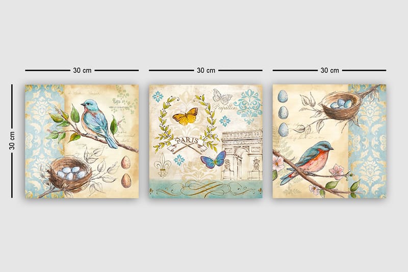Canvasbilde VP Italy 3-pk Flerfarget - 33x03 cm - Interiør - Maleri & posters - Lerretsbilder