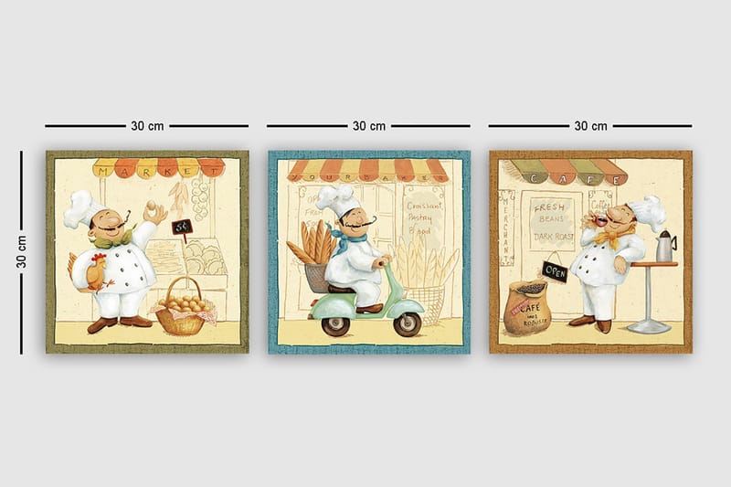 Canvasbilde VP Italy 3-pk Flerfarget - 33x03 cm - Interiør - Maleri & posters - Lerretsbilder