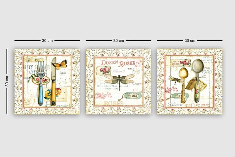 Canvasbilde VP Italy 3-pk Flerfarget - 33x03 cm - Interiør - Maleri & posters - Lerretsbilder