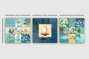 Canvasbilde VP Italy 3-pk Flerfarget - 30x30 cm - Interiør - Maleri & posters - Lerretsbilder