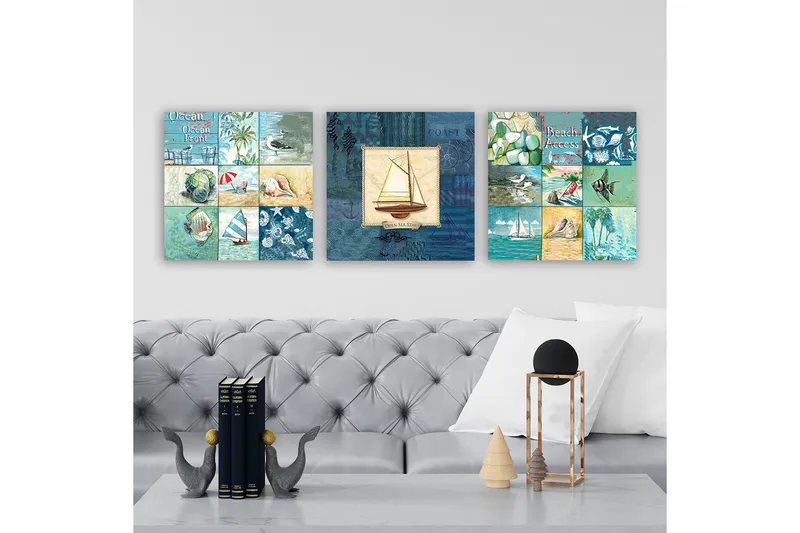 Canvasbilde VP Italy 3-pk Flerfarget - 30x30 cm - Interiør - Maleri & posters - Lerretsbilder