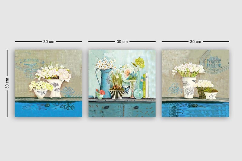 Canvasbilde VP Italy 3-pk Flerfarget - 33x03 cm - Interiør - Maleri & posters - Lerretsbilder