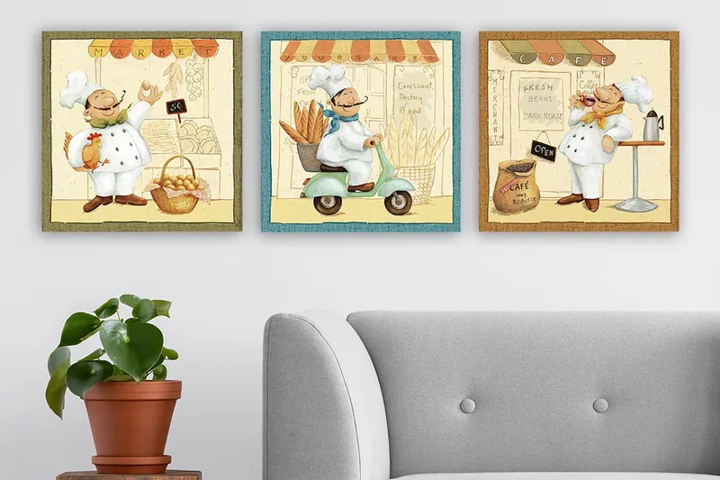 Canvasbilde VP Italy 3-pk Flerfarget, 33x03 cm