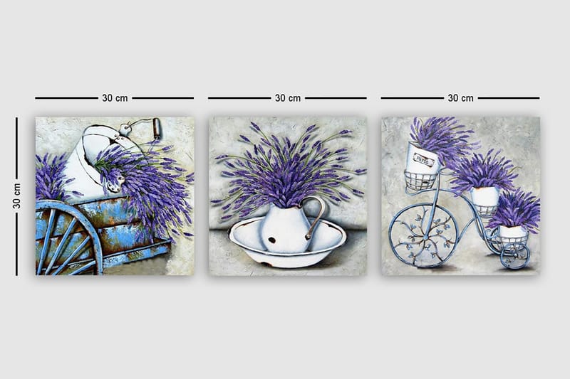 Canvasbilde VP Italy 3-pk Flerfarget - 33x03 cm - Interiør - Maleri & posters - Lerretsbilder