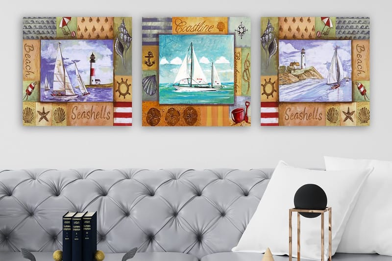 Canvasbilde VP Italy 3-pk Flerfarget, 33x03 cm