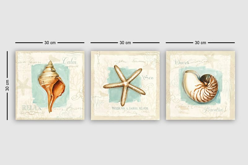 Canvasbilde VP Italy 3-pk Flerfarget - 33x03 cm - Interiør - Maleri & posters - Lerretsbilder