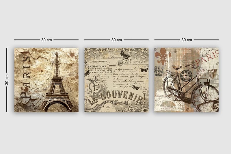 Canvasbilde VP Spain 3-pk Flerfarget - 33x03 cm - Interiør - Maleri & posters - Lerretsbilder