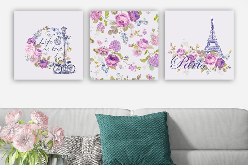 Canvasbilde VP Spain 3-pk Flerfarget - 33x03 cm - Interiør - Maleri & posters - Lerretsbilder