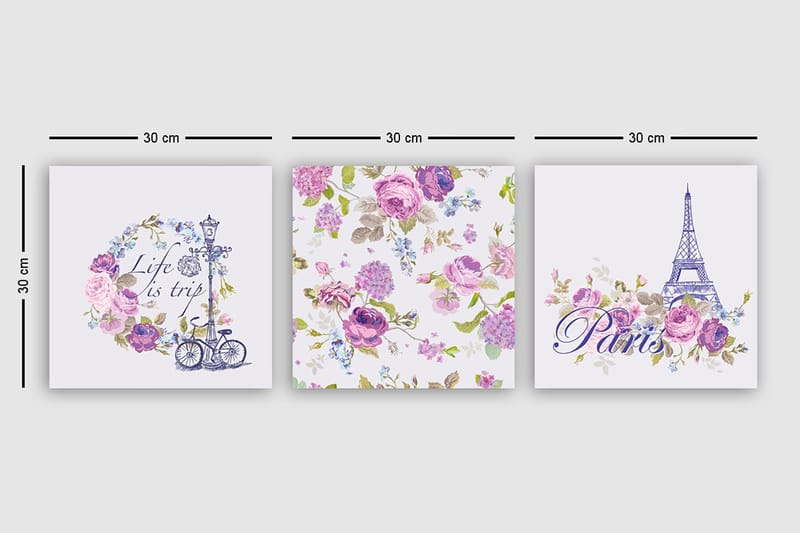 Canvasbilde VP Spain 3-pk Flerfarget - 33x03 cm - Interiør - Maleri & posters - Lerretsbilder