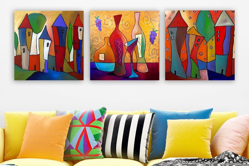 Canvasbilde VP Spain 3-pk Flerfarget - 33x03 cm - Interiør - Maleri & posters - Lerretsbilder
