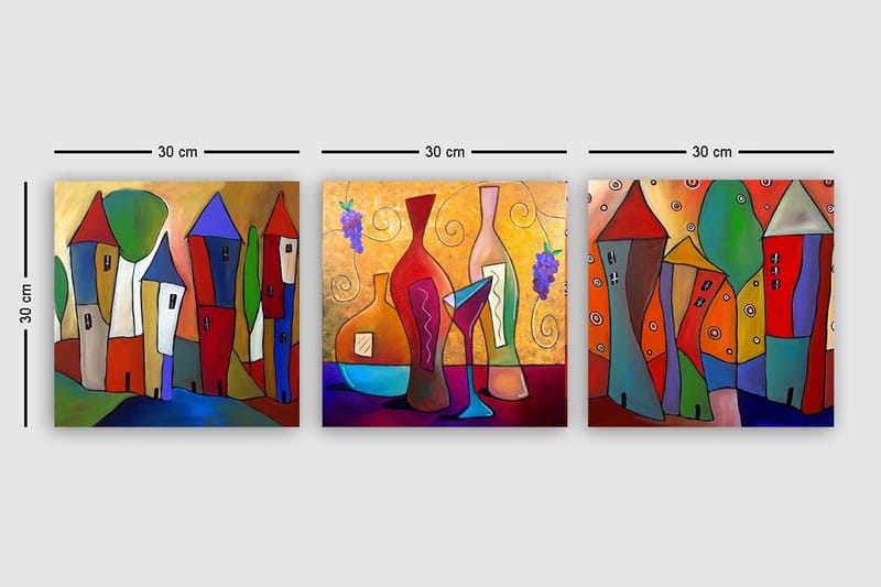 Canvasbilde VP Spain 3-pk Flerfarget - 33x03 cm - Interiør - Maleri & posters - Lerretsbilder