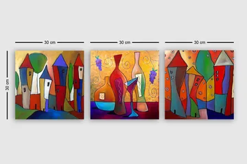Canvasbilde VP Spain 3-pk Flerfarget - 33x03 cm - Interiør - Maleri & posters - Lerretsbilder