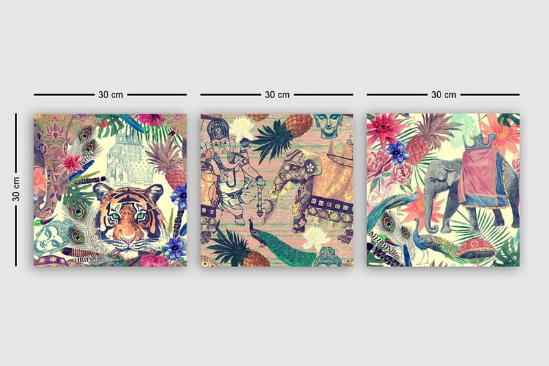 Canvasbilde VP Spain 3-pk Flerfarget - 33x03 cm - Interiør - Maleri & posters - Lerretsbilder