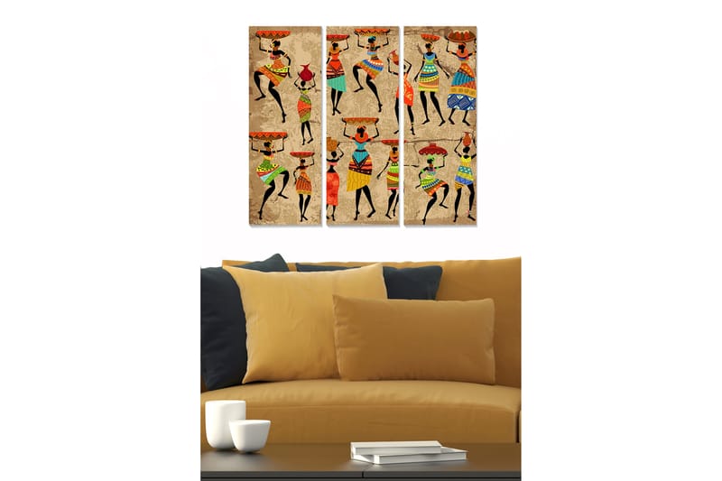 Canvasbilde World Culture 3-pk Flerfarget - 22x05 cm - Interiør - Maleri & posters - Lerretsbilder